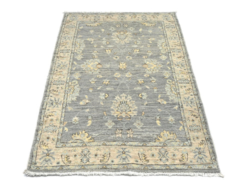 3x5 Zeigler Gray Afghan Hand Knotted Wool Area Rug